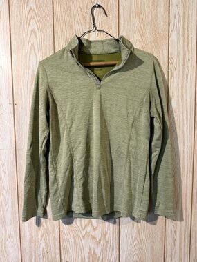 Light Green Quarter-Zip Long Sleeve Pullover